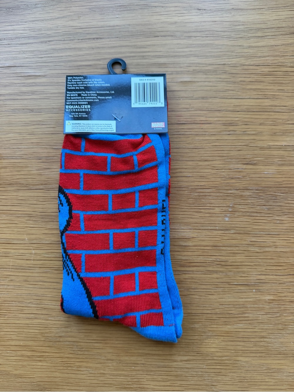 Marvel Spider-Man Crew Socks — Red, Blue & Black Shoes Sizes 9-13 - Picture 2 of 2
